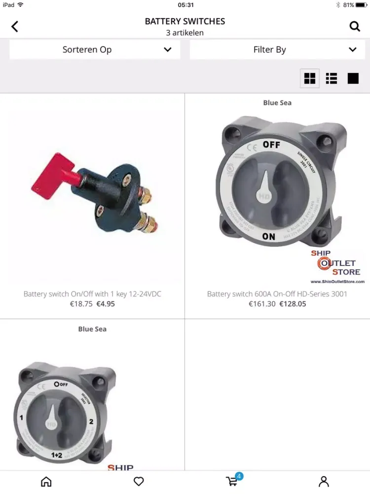 Capturas de tela do Ship Outlet Store iPad 