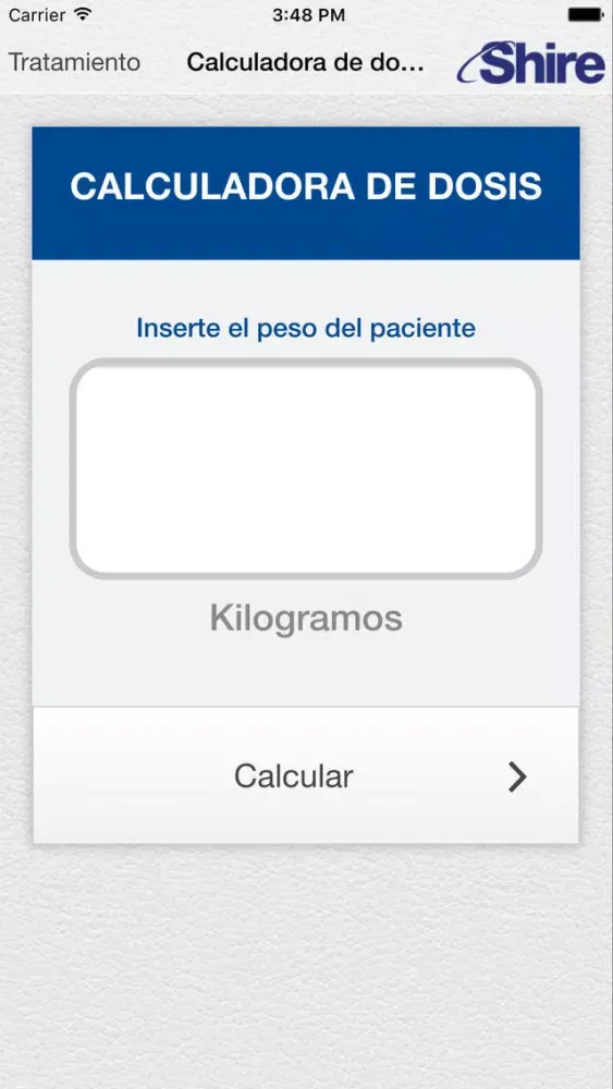 Ảnh chụp màn hình của Calculo de Dosis EDL