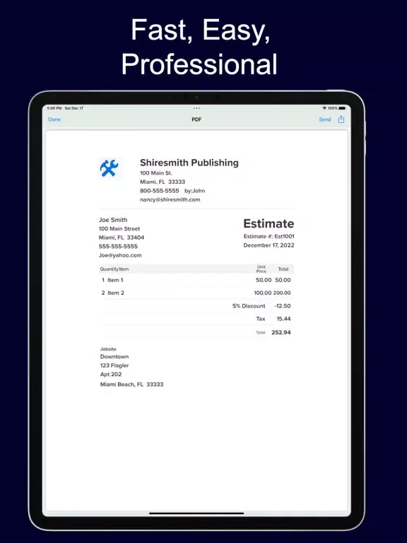 Estimate Maker iPad  Ekran Görüntüleri