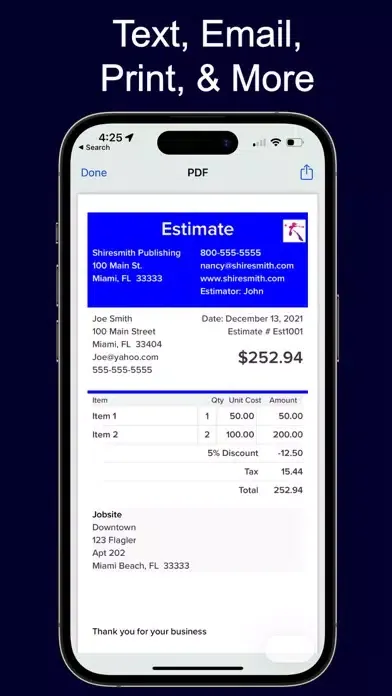 Estimate Maker Ekran Görüntüleri
