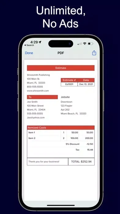 Estimate Maker Ekran Görüntüleri