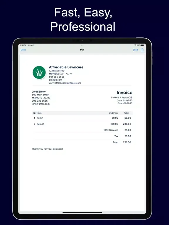 تصاویر Invoice Max iPad 