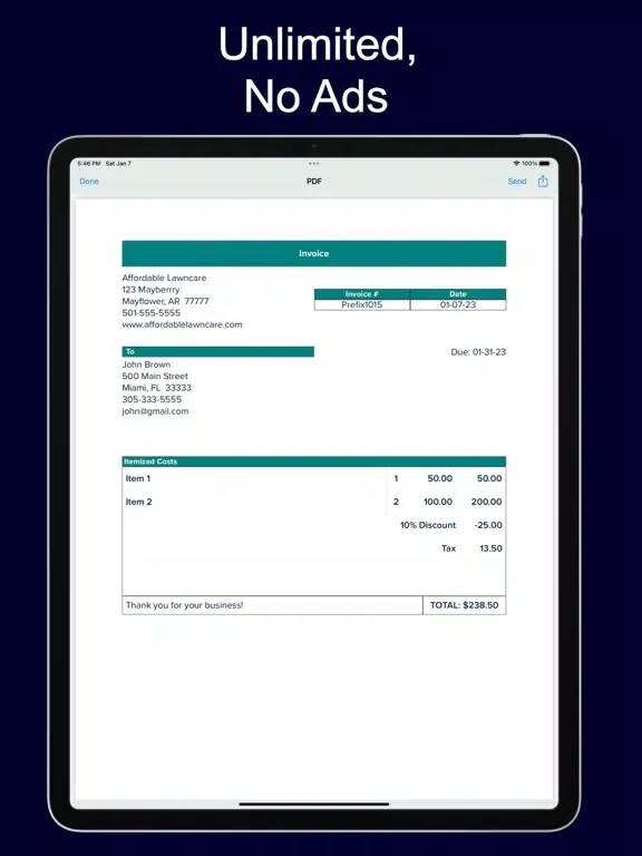 تصاویر Invoice Max iPad 
