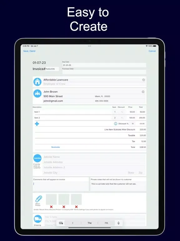 تصاویر Invoice Max iPad 