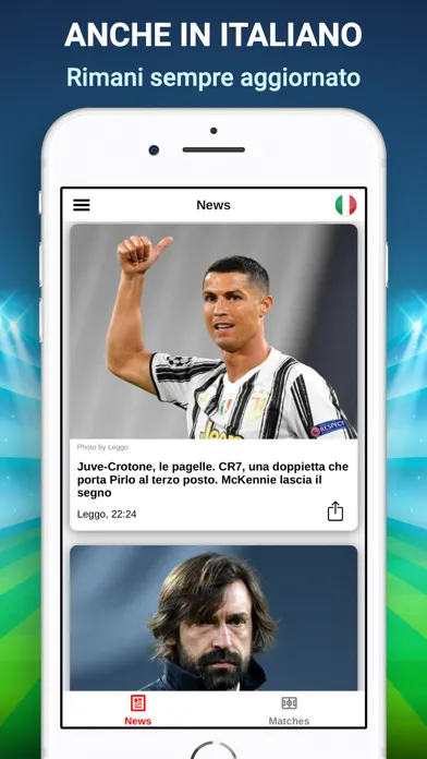 Capturas de tela do Soccer News For Bianconeri