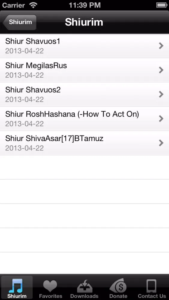 Shiurim 스크린샷