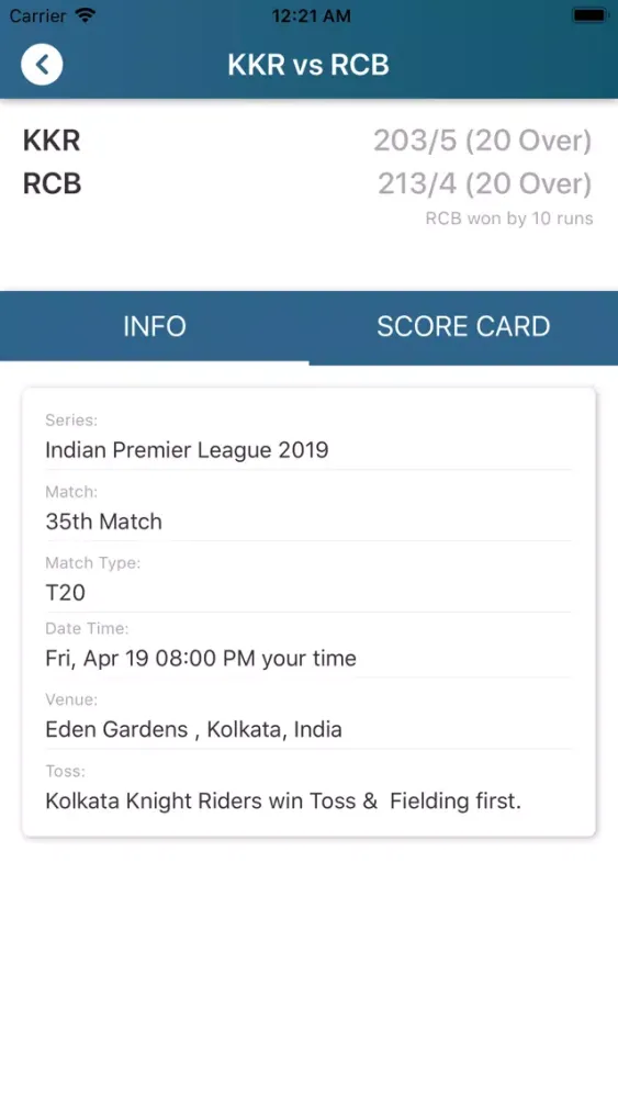 Cricket Live World Screenshots