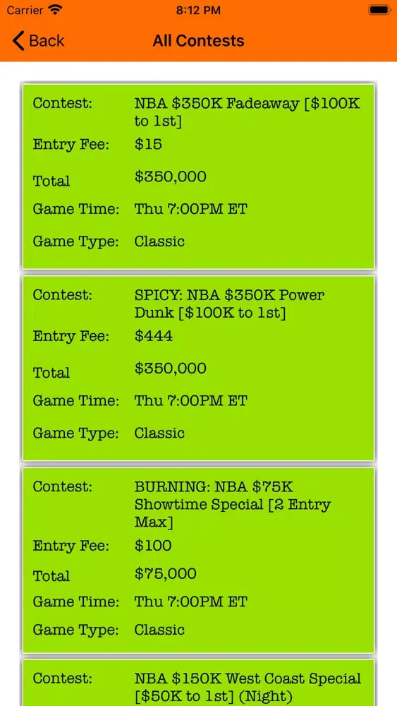 Lineup Optimizer 스크린샷
