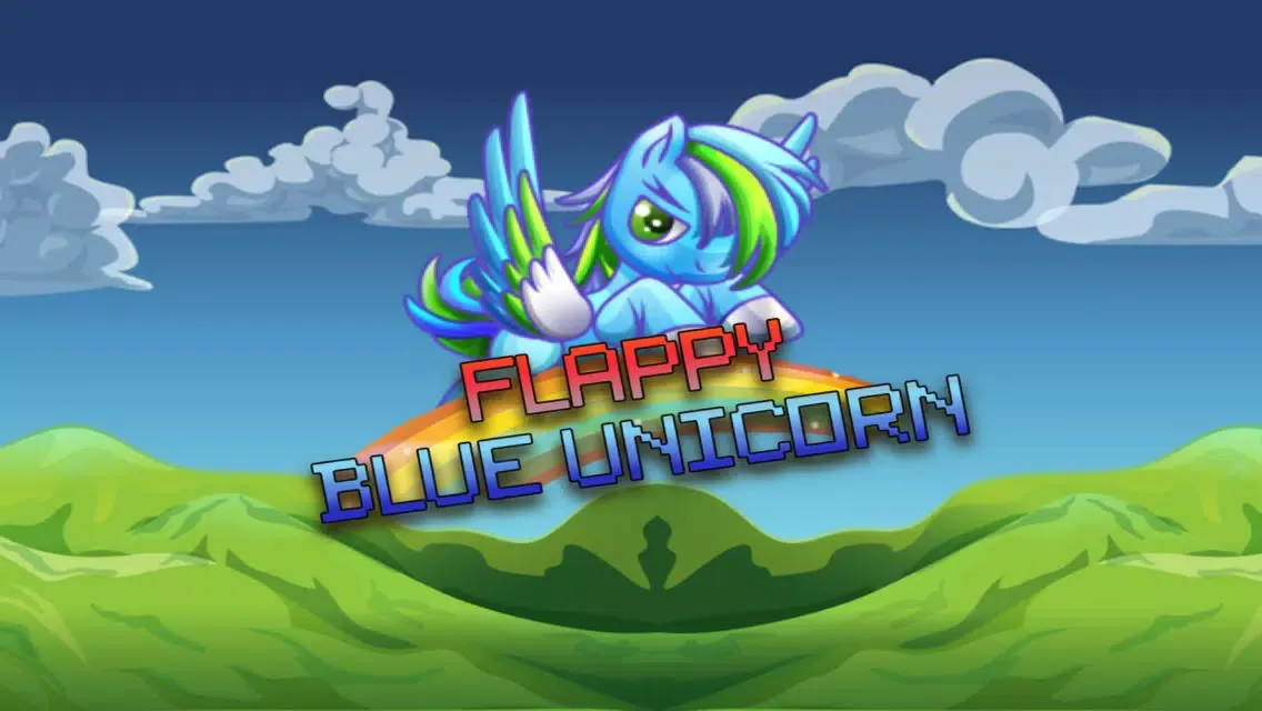 ภาพหน้าจอของ Flappy Blue Unicorn Attack: Pretty Pet Fly-ing Pony Bird Adventure Game