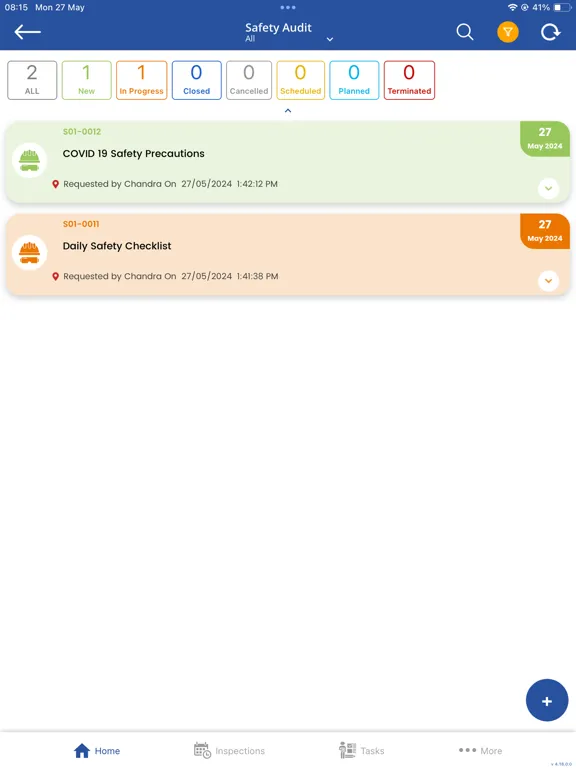 Tangkapan layar Pro-Inspector V4 iPad 