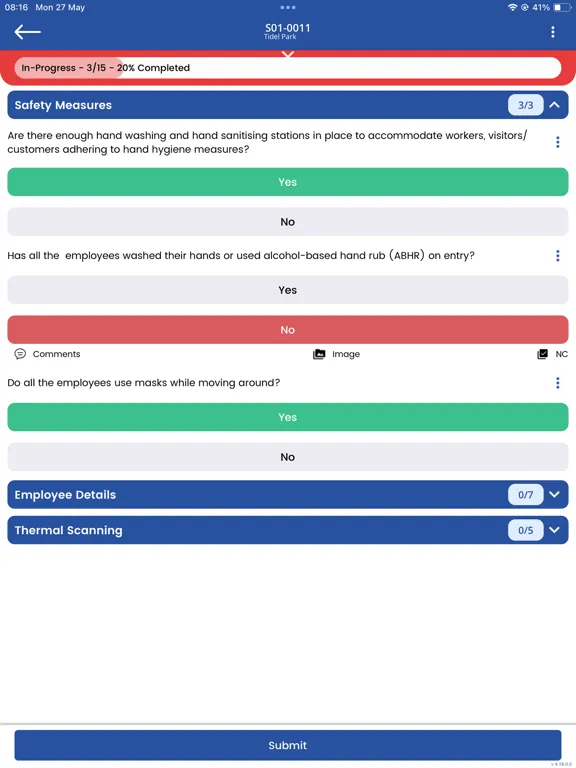 Tangkapan layar Pro-Inspector V4 iPad 