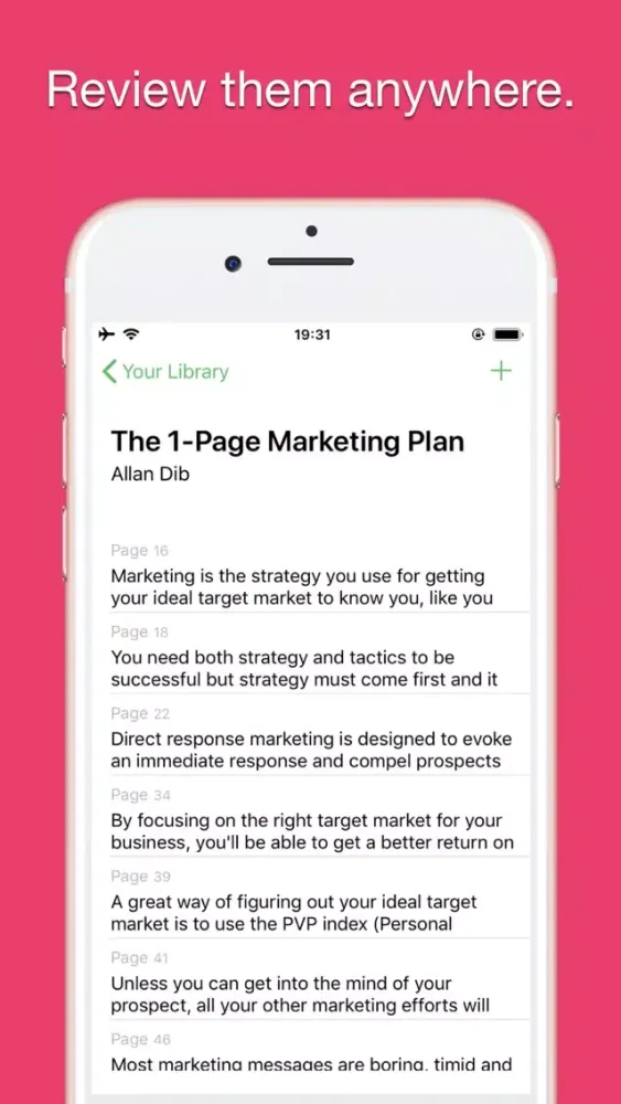 Capturas de tela do Key Passages: note taking