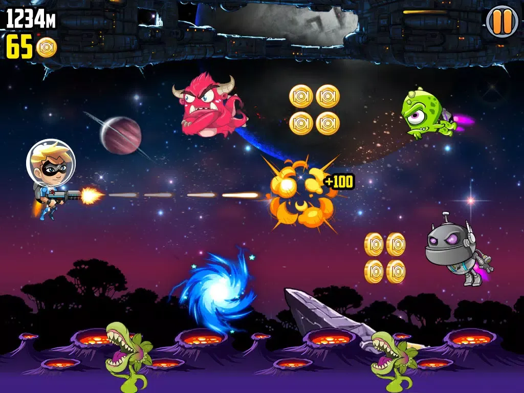 Tangkapan skrin Spaceman Jim Battles Aliens, Monsters and Robots iPad 