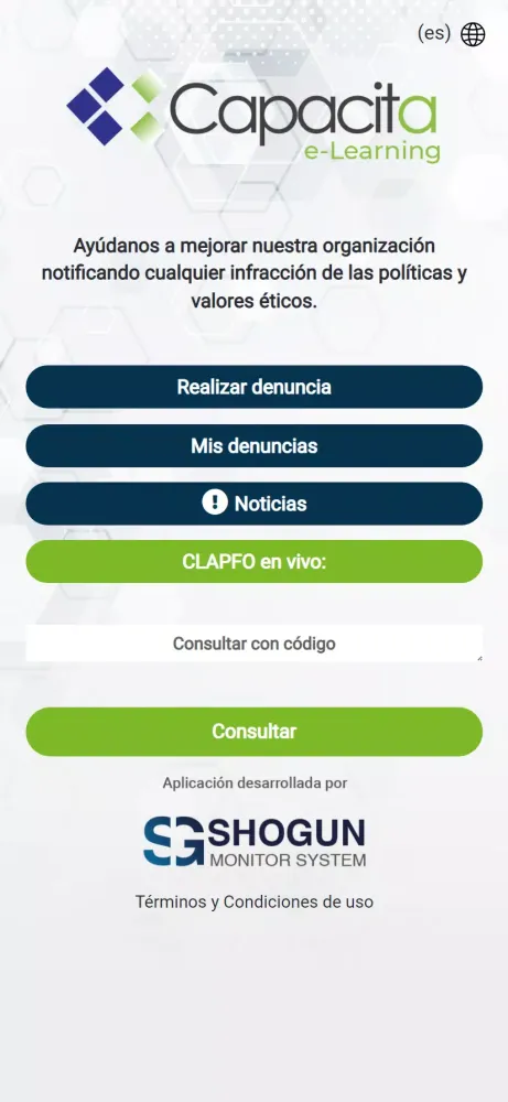 Screenshot di Capacita: Línea Ética