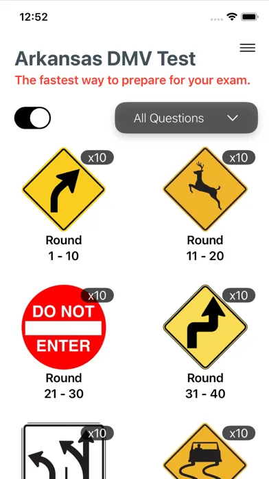 ภาพหน้าจอของ Arkansas DMV Test 2024