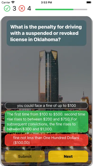 Oklahoma DMV Test 2024 Screenshots