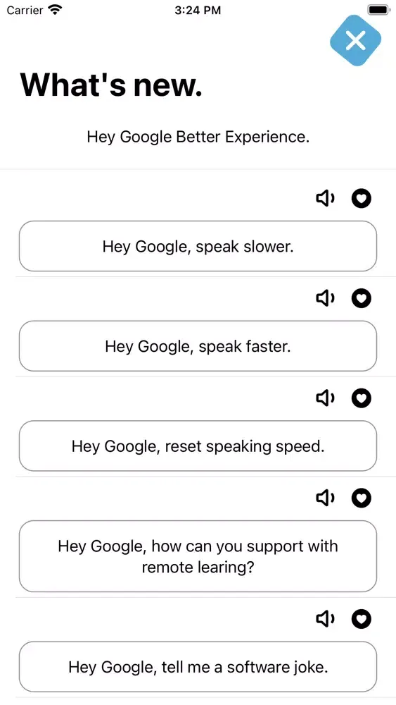 ภาพหน้าจอของ OK google home voice commands