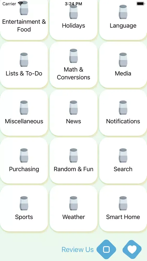 ภาพหน้าจอของ OK google home voice commands