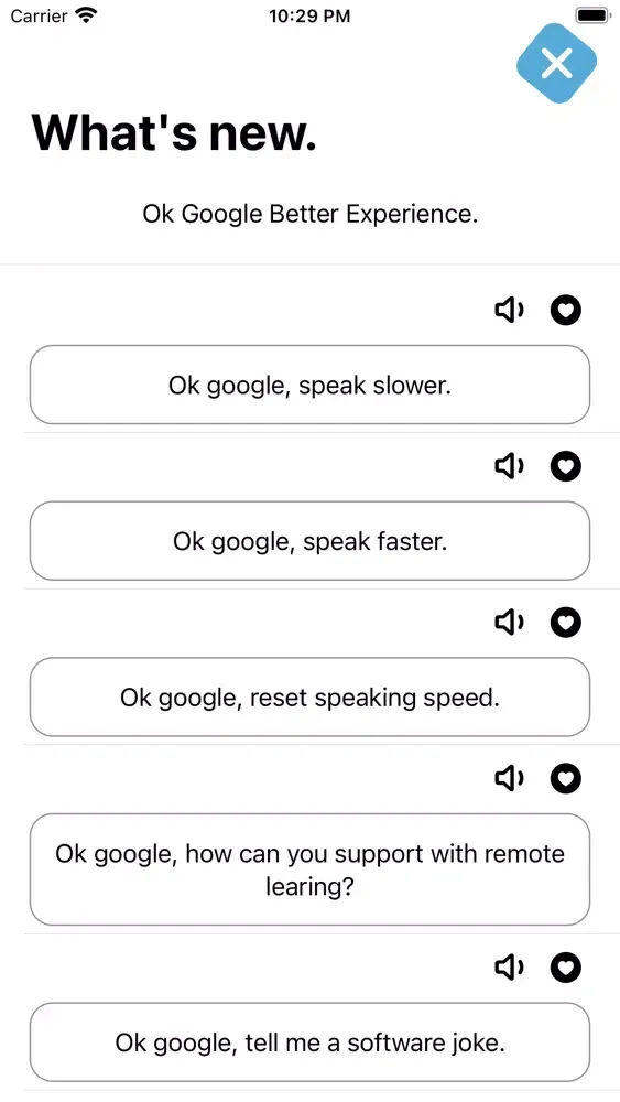 ภาพหน้าจอของ OK google home voice commands