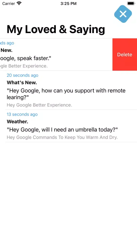 ภาพหน้าจอของ OK google home voice commands