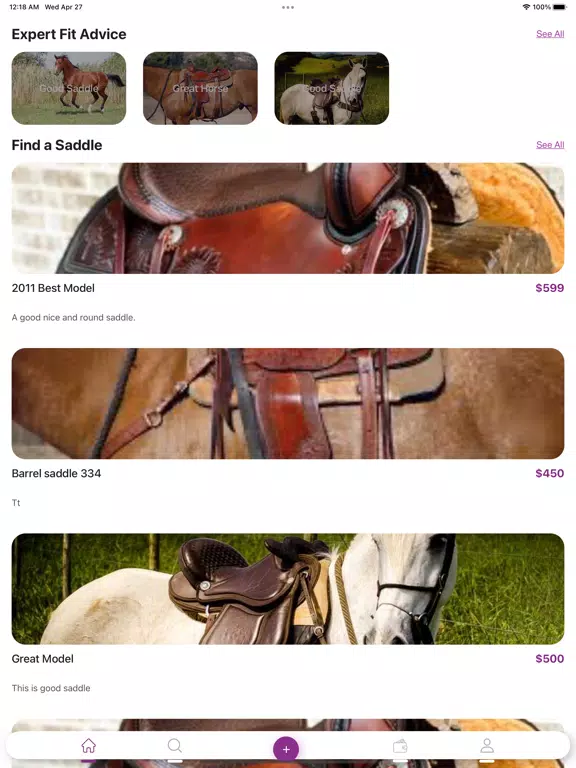Saddle Genie iPad  Screenshots