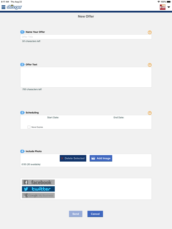 Shooger for Merchants iPad  Screenshots