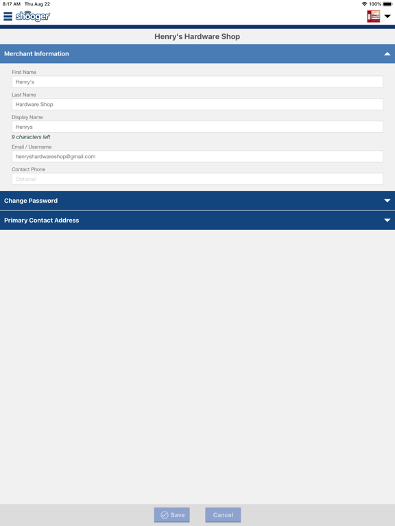 Shooger for Merchants iPad  Screenshots