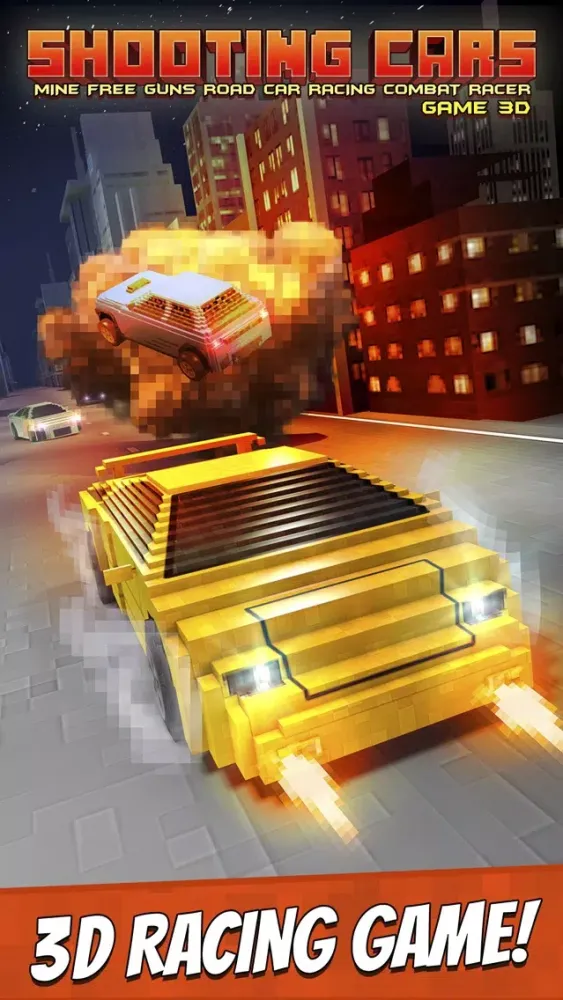 Shooting Cars . Mine Free Guns Road Car Racing Combat Racer Game 3D應用截圖