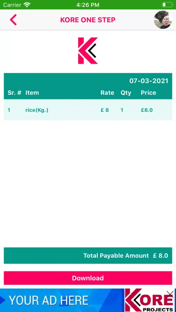 KoreOneStep - Grocery App Screenshots