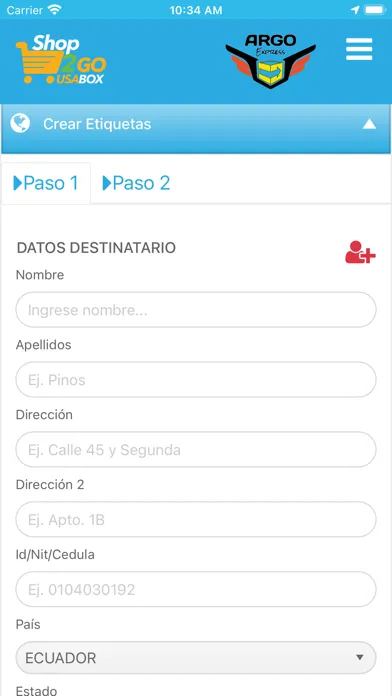 Capturas de tela do Shop2GO USABOX