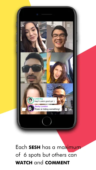 Capturas de pantalla de Sesh: Group Video Hangouts App