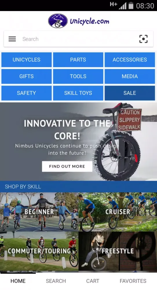 Captures d'écran de Unicycle.com USA