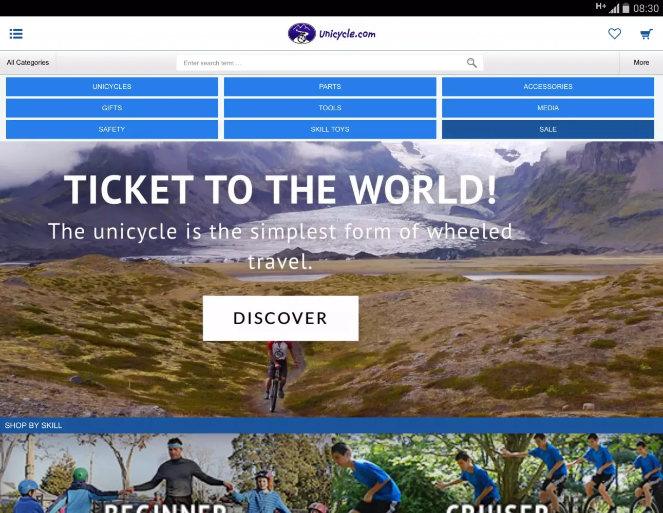 Captures d'écran de Unicycle.com USA