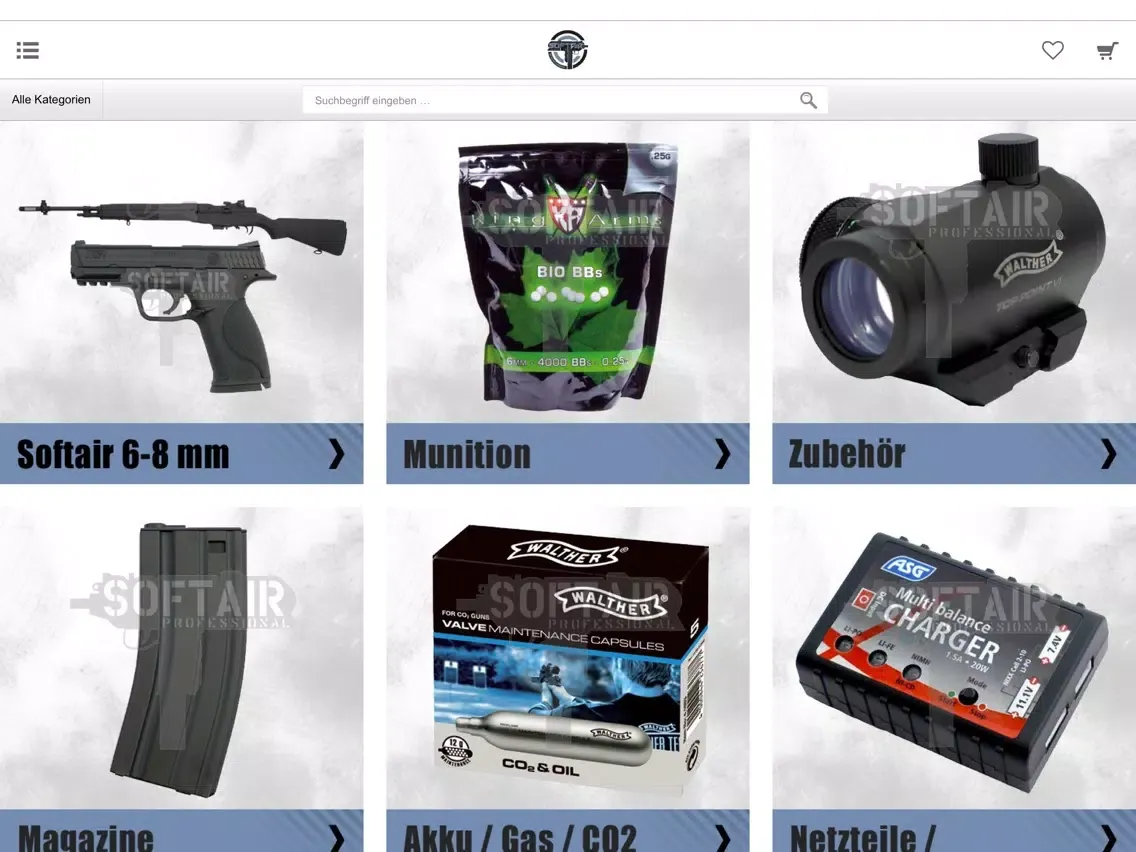 Tangkapan skrin softair-professional.de iPad 