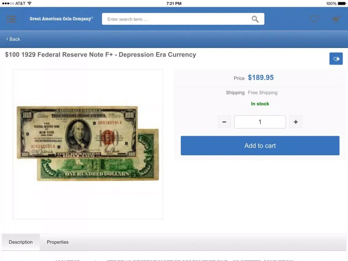 Great American Coin Company iPad  Screenshots
