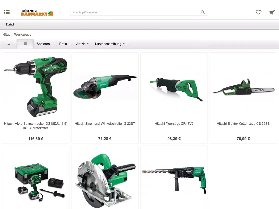 Скриншоты Baumarkt Göllnitz Online-Shop iPad 