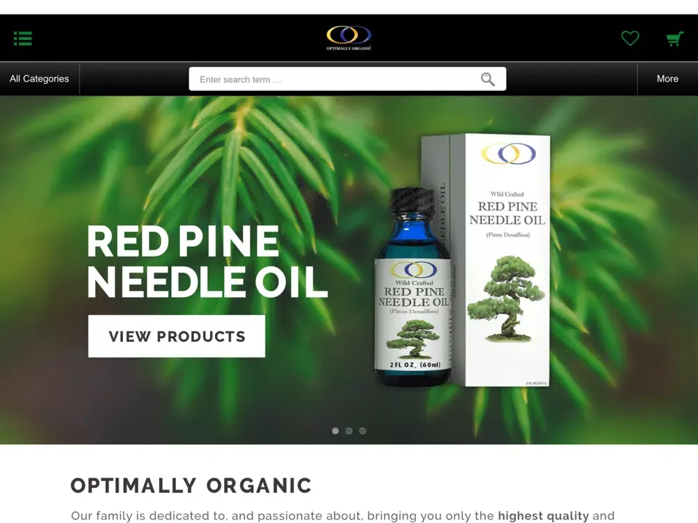 Capturas de tela do Optimally Organic Store iPad 