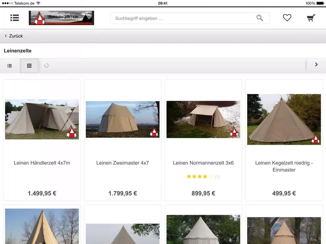 Zrzuty ekranu Mittelalter-Zelte24 iPad 