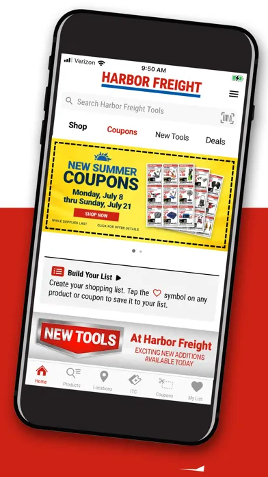 Capturas de tela do Harbor Freight Tools