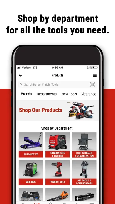 Capturas de tela do Harbor Freight Tools