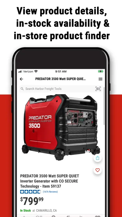 Capturas de tela do Harbor Freight Tools