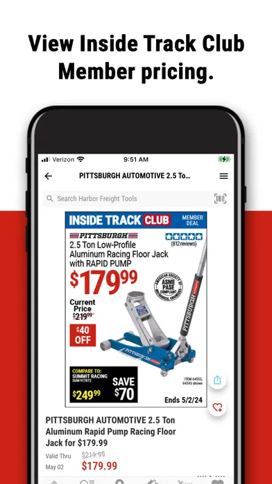 Capturas de tela do Harbor Freight Tools