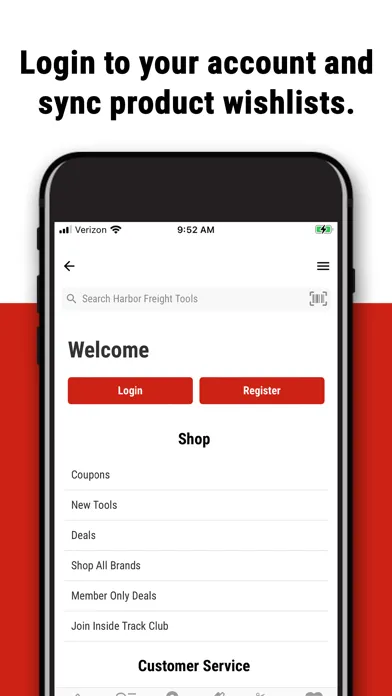 Capturas de tela do Harbor Freight Tools