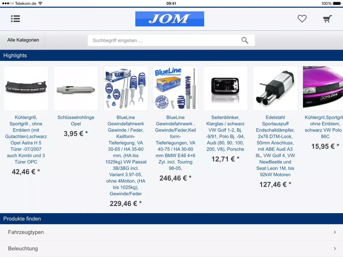 Tangkapan layar JOM Tuning Katalog iPad 