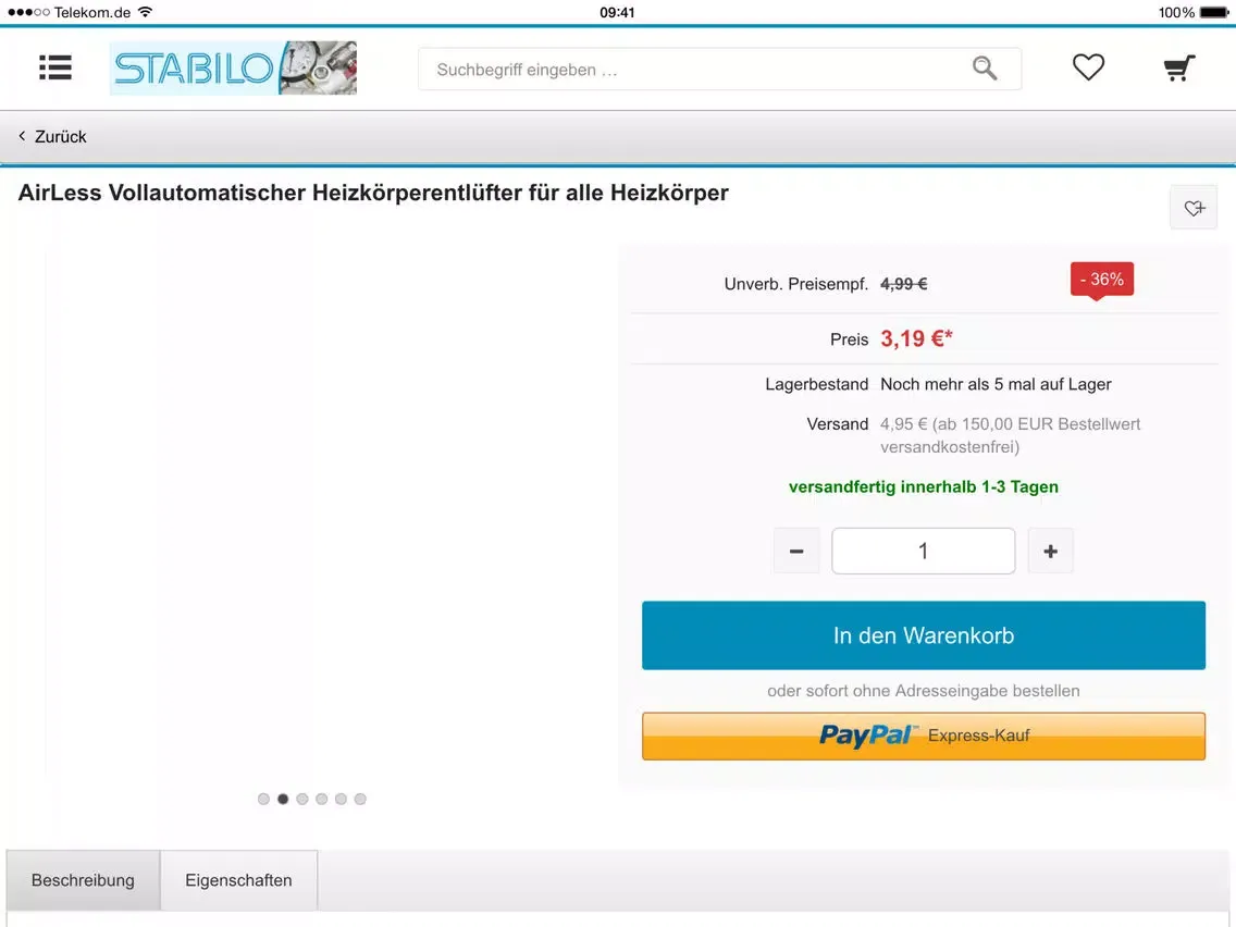 Zrzuty ekranu Stabilo Sanitär Mobile Shop iPad 