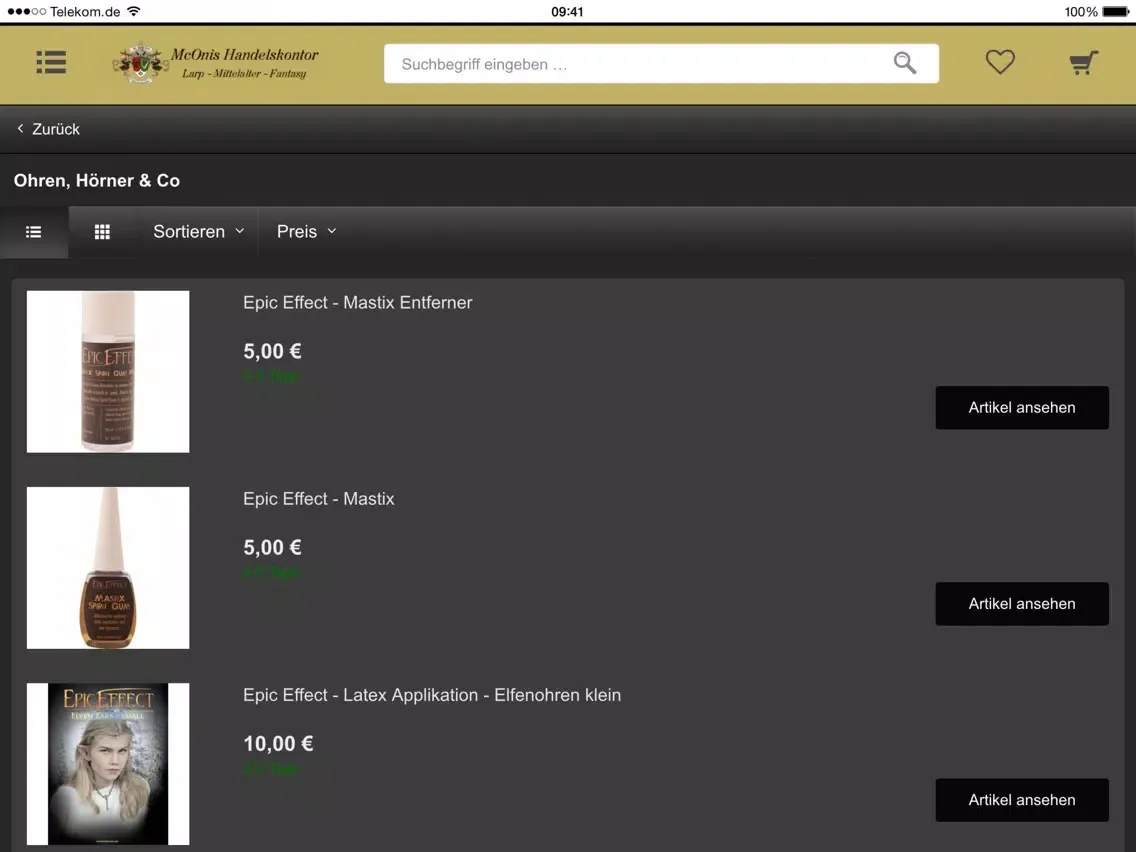 McOnis Handelskontor Mobile iPad  Screenshots