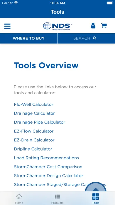 Ảnh chụp màn hình của NDS Stormwater Drainage Tools
