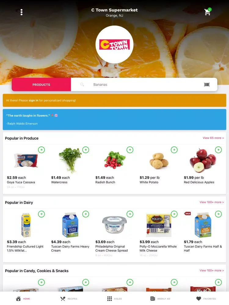 C-Town Supermarket Orange iPad  سکرین شاٹس