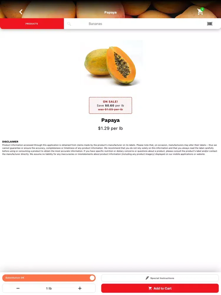 Ảnh chụp màn hình của Golden Mango Supermarket iPad 