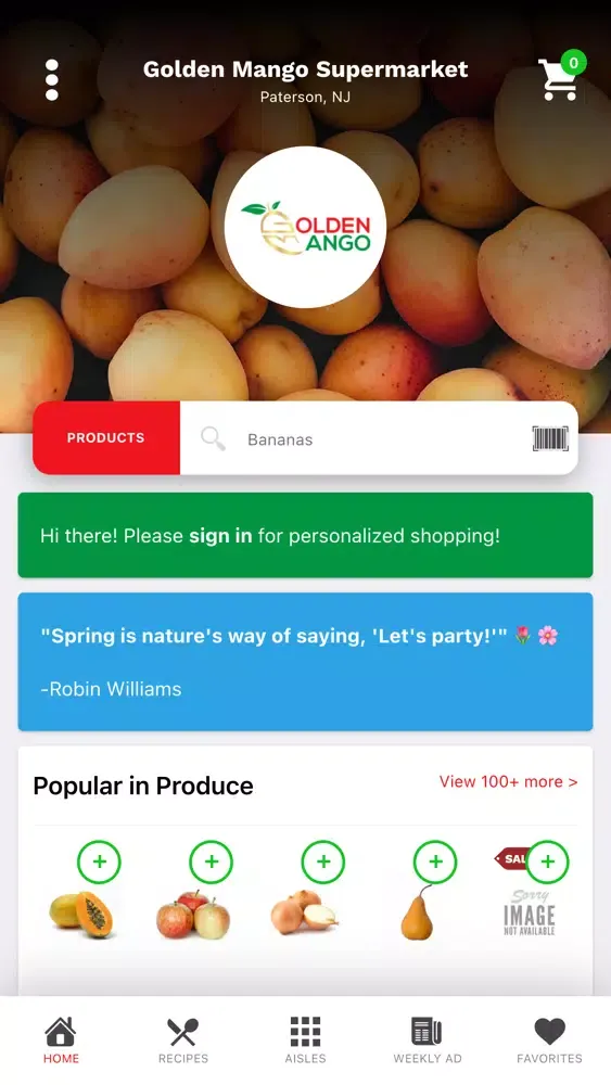 Ảnh chụp màn hình của Golden Mango Supermarket